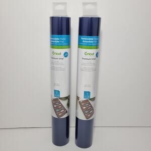 2 Cricut Premium Removable Vinyl Roll Sheets Navy Blue Matte 2005145
